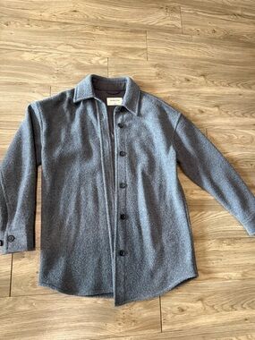 Babaton Gray Lightweight Shirt Jacket